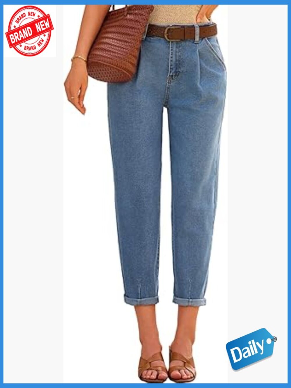 High Waisted Baggy Boyfriend Barrel Jeans Women Stretch Denim